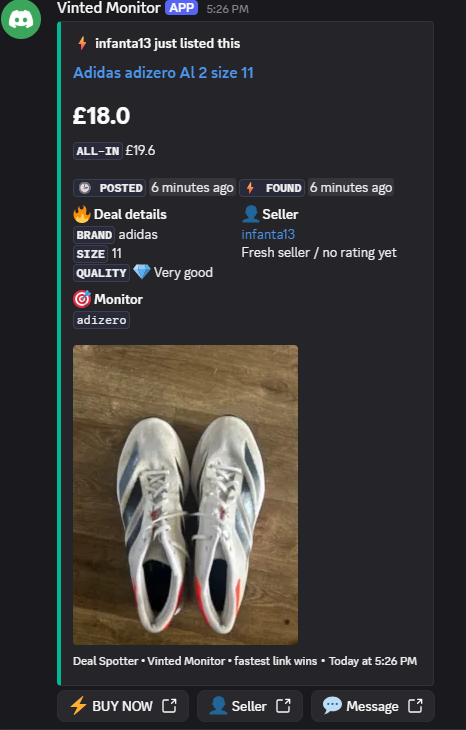 Adidas adizero Al 2 size 11