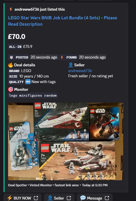 LEGO Star Wars BNIB Job Lot Bundle (4 Sets)